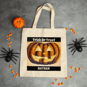Aangepaste Trick or treat pompoen Canvas tas
