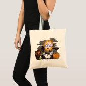 Aangepaste Trick-or-Treat Spooky Ghost Coffin Pump Tote Bag (Voorkant (product))