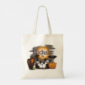 Aangepaste Trick-or-Treat Spooky Ghost Coffin Pump Tote Bag (Achterkant)