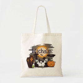 Aangepaste Trick-or-Treat Spooky Ghost Coffin Pump Tote Bag
