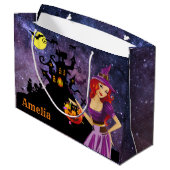 Aangepaste Trick or treat-tas voor heks Groot Cadeauzakje (Achterkant Gekanteld)