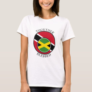 Aangepaste TRINIDAD JAMAICA-vlag T-shirt