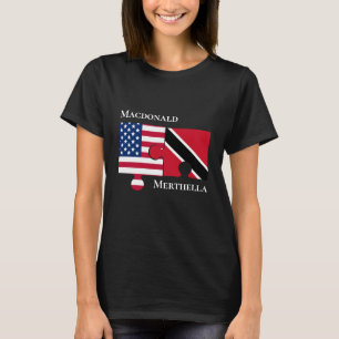Aangepaste Trinidad Verenigde Staten Amerikaanse v T-shirt