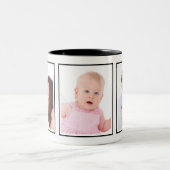 Aangepaste trio van het Gekapte Witte Foto's van h Tweekleurige Koffiemok (Center)