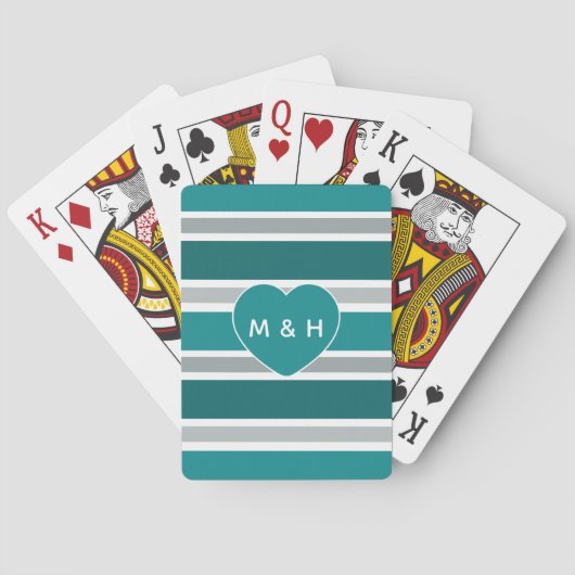 Aangepaste trips- en hartkaarten voor monogram pokerkaarten (Achterkant)