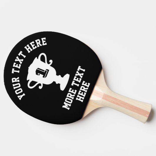 Aangepaste trofee pingpongpaddle voor tafeltennis tafeltennisbatje (Zijkant)