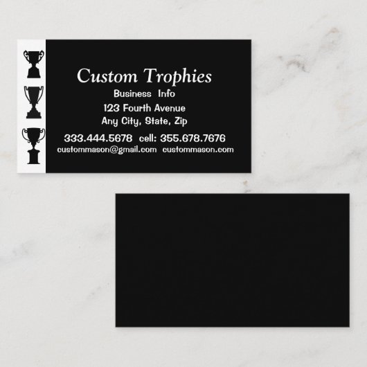 Aangepaste trofeeën visitekaartje (Voorkant / Achterkant)