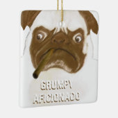 Aangepaste trommel AFICIONADO Puggy Cigar Keramisch Ornament (Rechts)