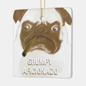 Aangepaste trommel AFICIONADO Puggy Cigar Keramisch Ornament (Links)