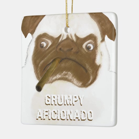 Aangepaste trommel AFICIONADO Puggy Cigar Keramisch Ornament (Links)