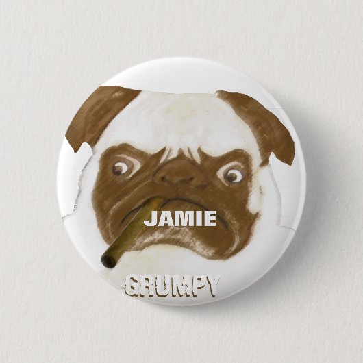 Aangepaste trommel AFICIONADO Puggy Cigar Ronde Button 5,7 Cm (Voorkant)