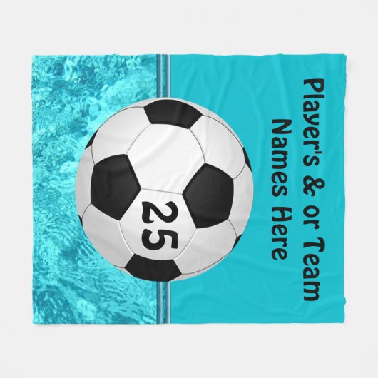 Aangepaste trommel van Turquoise Glass Soccer Thro Fleece Deken (Voorkant (Horizontaal))