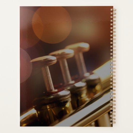 Aangepaste trompetmuzikant Modern Jaar 2026 Planner (Achterkant)