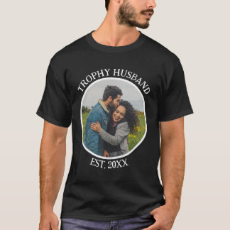 Aangepaste Trophy Husband Valentijnsdag Foto T-shirt
