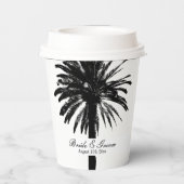 Aangepaste tropisch strandtrouwpapier koffiekopjes papieren bekers (Achterkant)