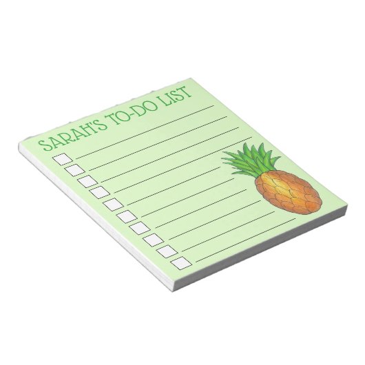 Aangepaste tropische anananas om lijst te doen notitieblok (Schuin)