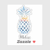 Aangepaste tropische ananas Sunset Beach Sticker (Vel)