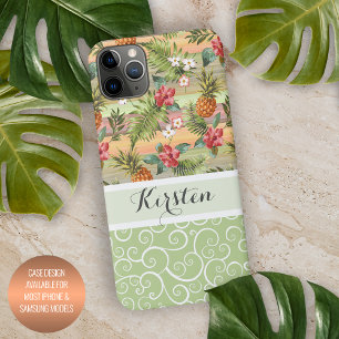 Aangepaste Tropische Ananaskleurig Bloemmotief iPhone 16 Pro Max Hoesje