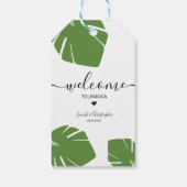 Aangepaste Tropische Bestemming Huwelijk Welkom Gi Cadeaulabel (Achterkant)