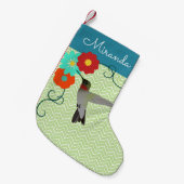 Aangepaste tropische bloeivogel kleine kerstsok (Voorkant (Hangend))