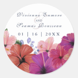Aangepaste tropische bloem hibiscus sticker