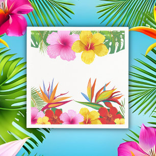 Aangepaste Tropische Bloemen Hibiscus Feest Servet