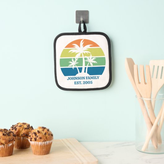 Aangepaste tropische eiland huis palmbomen pannenlap (Insitu(Ophanging))