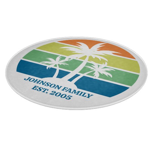 Aangepaste tropische eiland huis palmbomen snijplank (Hoek)