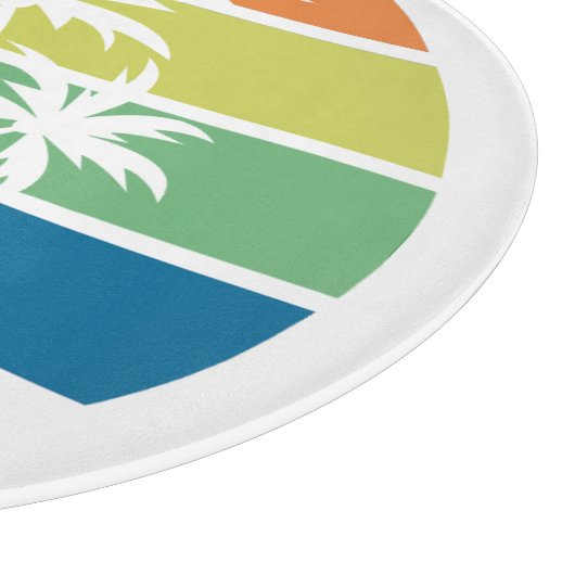 Aangepaste tropische eiland huis palmbomen snijplank (Hoek)