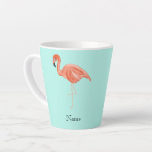 Aangepaste tropische flamingo latte mok