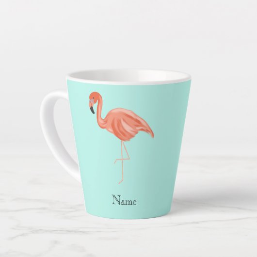 Aangepaste tropische flamingo latte mok (Linkerhoek)