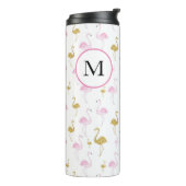 Aangepaste Tropische Flamingo Travel Mug Thermosbeker (Gedraaid links)