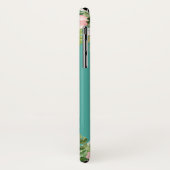 Aangepaste tropische Floral Flamingo Blauwgroen Case-Mate iPhone Case (Achterkant/links)