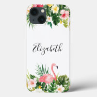 Aangepaste tropische Floral Flamingo Tough