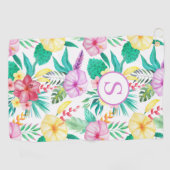 Aangepaste tropische Floral Golfhanddoek (Horizontaal)