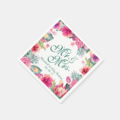 Aangepaste Tropische Floral Wedding | Napkin Servet (Hoek)