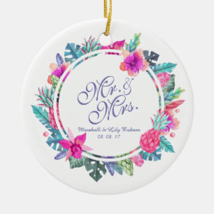 Aangepaste Tropische Floral Wedding   ORNAMENT