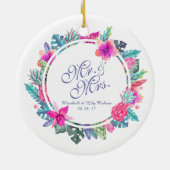 Aangepaste Tropische Floral Wedding | ORNAMENT (Achterkant)