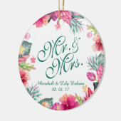 Aangepaste Tropische Floral Wedding | Versiering Keramisch Ornament (Links)