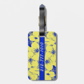 Aangepaste tropische gele bloemen bagagelabel (Achterkant verticaal)