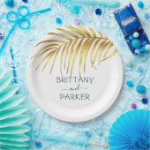 Aangepaste Tropische Gold Wedding Papieren Bordje (Feest)