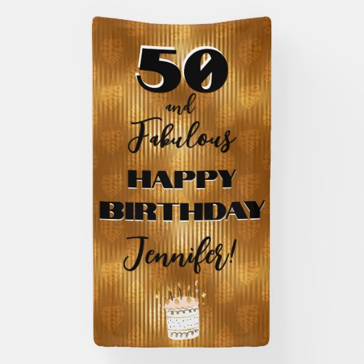 Aangepaste Tropische gouddag Spandoek (Verticaal)