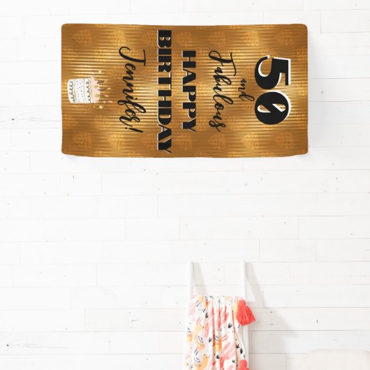 Aangepaste Tropische gouddag Spandoek (Insitu)