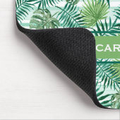 Aangepaste tropische groene bladeren Waterverf Muismat (Hoek)