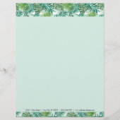 Aangepaste Tropische groene rode palmbladeren met  Briefhoofd (Voorkant)