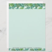 Aangepaste Tropische groene rode palmbladeren met Briefhoofd (Voorkant / Achterkant)