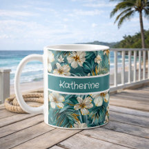 Aangepaste Tropische Hibiscus Bloem Teal