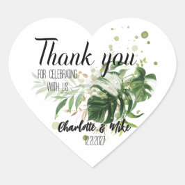 Aangepaste Tropische Huwelijk Hart Favoriet Envelo Sticker