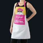 Aangepaste Tropische kerstman Schort<br><div class="desc">Aangepast schort met een zonnepande Kerstman in een roze baseball-pet en jouw naam en een wit bericht op een roze hotroze. U kunt elke manier personaliseren die u kiest. Geweldig kerstcadeauidee of creëer voor jezelf. Voor om het even welk verzoek van het douaneontwerp, te klikken gelieve op de knoop van...</div>