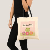 Aangepaste tropische kikker met bloemen Canvas tas (Voorkant (product))